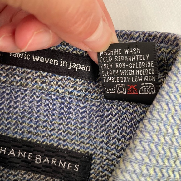 Jhane Barnes Button Up Shirt Men’s M Fabric Woven in Japan Long Sleeve - Picture 4 of 9